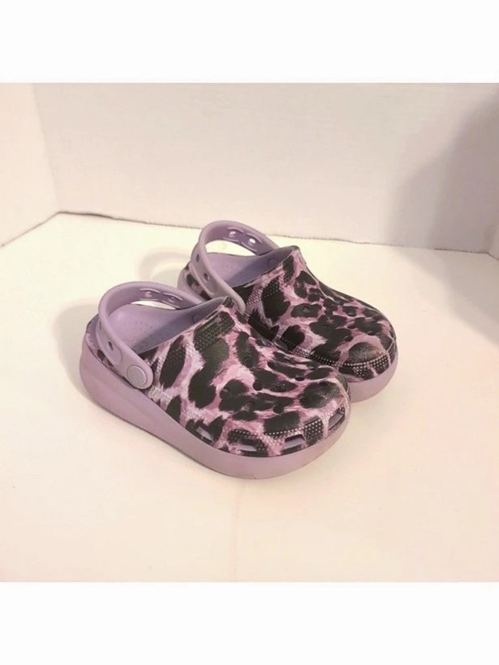 Crocs Classic Platform Clog Kids Purple Leopard